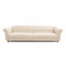 Sofá Decorativo Sala de Estar Chesterfield 4 Lugares 260cm Couro Tiza - Mozzelar