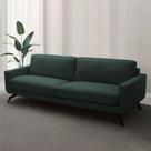 Sofá Decorativo Thalia 3 Lugares Sala de estar 240cm Pés em Aço material sintético Musgo G88 - Gran Belo