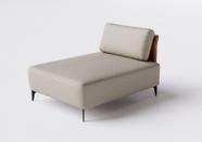 Sofá Dream Box Moderno Chaise 100cm Bege com Encosto Terracota Rede Móveis