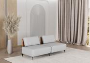 Sofá Dream Box Moderno Modular 2,0m Cinza com Encosto Terracota Rede Móveis
