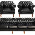 Sofá Duquesa Chesterfield Modulado 4 Lugares 2 Poltronas Decoração Sara Recepção