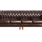 Sofá Duquesa Chesterfield Modulado 4 Lugares Decoração Recepção Marrom Café