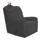 Sofá elástico reclinável Slipcover Easy-Going cinza escuro