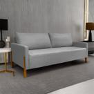 Sofá Elegance 2 Lugares 1,40m Linho Cinza Escuro Recepção Consultório Clean Moderno - LV