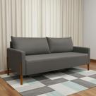 Sofá Elegance 2 Lugares 180 cm Estofado em Linho Premium Pé Madeira Recepção Consultório Clean Moderno