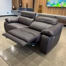 Sofá Elétrico Sala de Estar Reclinável Concepción U076 224cm Modulado Botão Elétrico Couro Marrom G49 - Idea Relax By Natuzzi Group