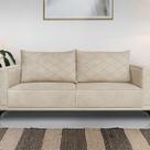 Sofá Eliot 2 Lugares 160 Cm Linho Boucle Bege