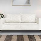 Sofá Eliot 2 Lugares 160 Cm Linho Boucle Branco Off White