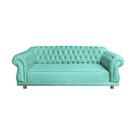 Sofá Elisabeth Luxo Chesterfield 3 Lugares Aqua