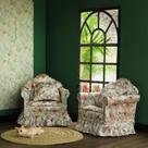 Sofá em miniatura Dollhouse Furniture iLand Sofás Rose Birds 2