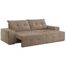 Sofá Espanha 2 Lugares Retrátil 150cm Tecido Suede Cor Bege