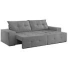 Sofá Espanha 2 Lugares Retrátil 150cm Tecido Suede Cor Cinza