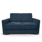 Sofá Estofado 2 Lugares Sala Estar Recepção Giovana Suede Azul Marinho