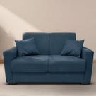 Sofá Estofado 2 Lugares Sala Estar Recepção Sofia Suede Azul Marinho