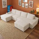 Sofá Evo. 3,40m Molas Ensacadas com Apoio Chaise Lounge Esquerda Velourê Cama inBox