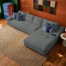 Sofá Evo. 3,40m Molas Ensacadas com Chaise Lounge Direita Velourê Cama inBox Sofá Evo. 3,40m Molas Ensacadas com Chaise Lounge Direita Velourê Cama inBox
