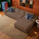 Sofá Evo. 3,40m Molas Ensacadas com Chaise Lounge Direita Velourê Cama inBox