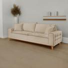 Sofá Fixo 2 Lugares Luxo 160 Cm Orfeu Bege Sofá Fixo 2 Lugares Luxo 160 Cm Orfeu Bege
