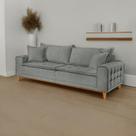 Sofá Fixo 2 Lugares Luxo 160 Cm Orfeu Bege Claro