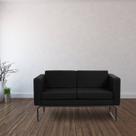 Sofá Fixo 2 Lugares para Sala de Estar - Dallas Preto
