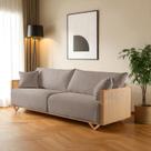 Sofá Fixo 3 Lugares Luxo 230cm Arthur Bege Cappuccino Sofá Fixo 3 Lugares Luxo 230cm Arthur Bege Cappuccino