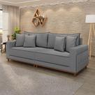 Sofá Fixo 4 Lugares Verona 2,16m Linho Cinza