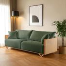 Sofá Fixo Arthur 4 Lugares Luxo 2,90m Castellar Móbile Veludo Verde Sofá Fixo Arthur 4 Lugares Luxo 2,90m Castellar Móbile Veludo Verde