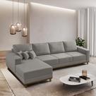 Sofá Fixo Com Chaise 2,5M Cronos Linho Com Molas lado Esquerdo Meu Sofá Online