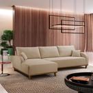 Sofá Fixo Com Chaise 3M Albano Linho Com Molas Lado Esquerdo Meu Sofá Online