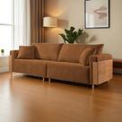 Sofá Fixo Heitor 4 Lugares Luxo Pé de Madeira 2,80m Castellar Móbile