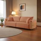 Sofá Fixo Heitor 4 Lugares Luxo Pé de Metal 2,40m Castellar Móbile