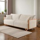 Sofá Fixo Lara 3 Lugares Luxo 2,10m Castellar Móbile Branco material sintético Off White