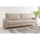 Sofá Fixo Living 3 Lugares Linho MDP Bege Ares 220cm Sofá Fixo Living 3 Lugares Linho MDP Bege Ares 220cm