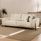 Sofá Fixo Magnus 3 Lugares Luxo 2,30m Elegância e Sofisticação Bege Claro