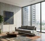 Sofá Game 4 Lugares 240 Living Contemporâneo Mescla Bege E Cinza Claro Com Base Em material sintético Gelo.