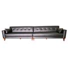 Sofá Gianni Bipartido Tecido Corano Pé Trapézio Escuro 350cm Sofá Gianni Bipartido Tecido Corano Pé Trapézio Escuro 350cm