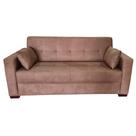 Sofá Gianni Tecido Suede Pé Cantoneira Escura 180cm