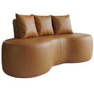Sofá Ibiza 2 Lugares 160cm Caramelo em material sintético Estrutura em Madeira Dmonegatto