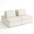 Sofá Ilha 2 Lugares 180cm Madri Pillow Bouclé Nobre Off White - Sallar Home