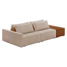 Sofá Ilha 2 Lugares Living 232cm Modulado Lary Bouclê K01 Cor Creme