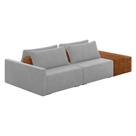 Sofá Ilha 2 Lugares Living 252cm Modulado Lary Veludo Cinza K01 - D'rossi
