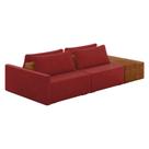 Sofá Ilha 2 Lugares Living 252cm Modulado Lary Veludo Vermelho K01 - D'rossi