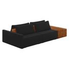 Sofá Ilha 2 Lugares Living 252cm Modulado para Sala Lary Veludo Preto K01 - D'Rossi