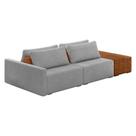 Sofá Ilha 2 Lugares Living 272cm Modulado Lary Bouclê K01 Cor Cinza Claro