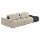 Sofá Ilha 2 Lugares Living 292cm Modulado Lary Bouclê Pu Pto K01 Cor Bege