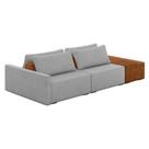 Sofá Ilha 2 Lugares Living 292cm Modulado Lary Linho K01 Cor Cinza