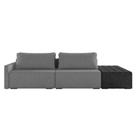 Sofá Ilha 2 Lugares Living 292cm Modulado Lary Linho Pu Pto K01 Cor Grafite