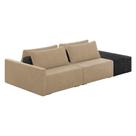 Sofá Ilha 2 Lugares Living 292cm Modulado Lary Veludo Pu Pto K01 Cor Bege