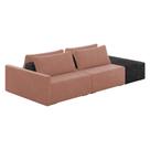 Sofá Ilha 2 Lugares Living 292cm Modulado Sala Lary Veludo Rosê/PU Pto K01 - D'Rossi