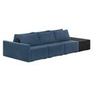Sofá Ilha 3 Lugares Living 342cm Modulado Sala Lary Veludo Azul Marinho/PU Pto K01 - D'Rossi Sofá Ilha 3 Lugares Living 342cm Modulado Sala Lary Veludo Azul Marinho/PU Pto K01 - D'Rossi